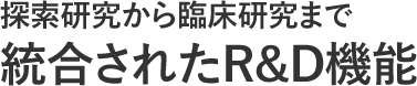探索研究から臨床研究まで 統合されたR&D機能
